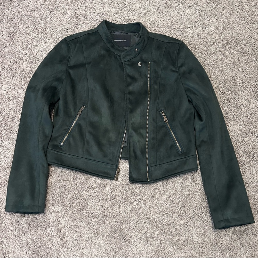Banana Republic Green vegan suede jacket (NWT, XSP)